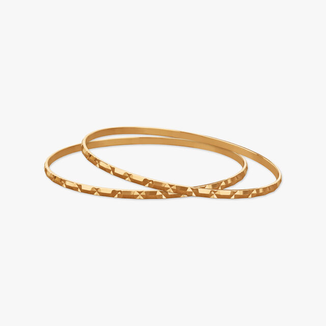 Gleaming Edge Gold Bangles