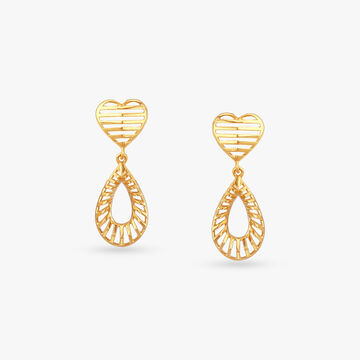Heartline Glow Gold Drop Earrings