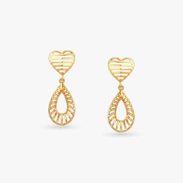 Heartline Glow Gold Drop Earrings 