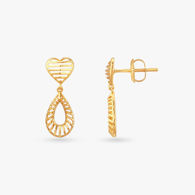 Heartline Glow Gold Drop Earrings 2
