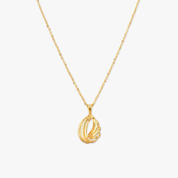 Twisted Loop Gold Pendant with Chain