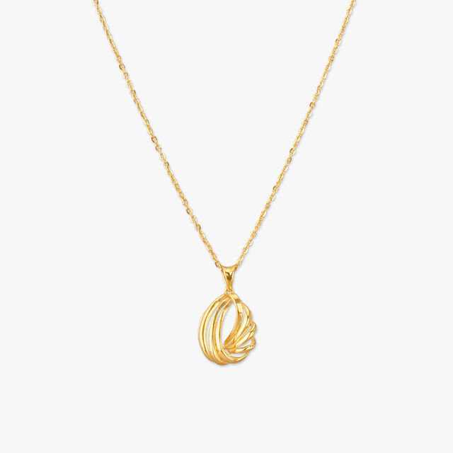 Twisted Loop Gold Pendant with Chain