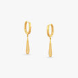 Sleek Teardrop Gold Hoop Earrings 