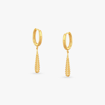Sleek Teardrop Gold Hoop Earrings
