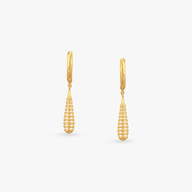 Sleek Teardrop Gold Hoop Earrings 3