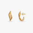 Ribbon Wave Gold Stud Earrings 2