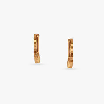 Textured Arc Gold Stud Earrings