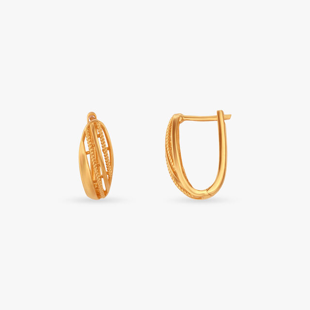 Sculpted Swirl Gold Hoop Earrings