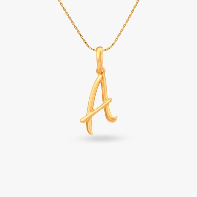 Signature A Gold Pendant 