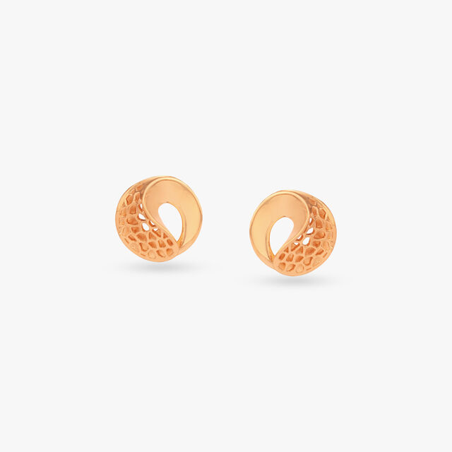 Woven Swirl Gold Stud Earrings 