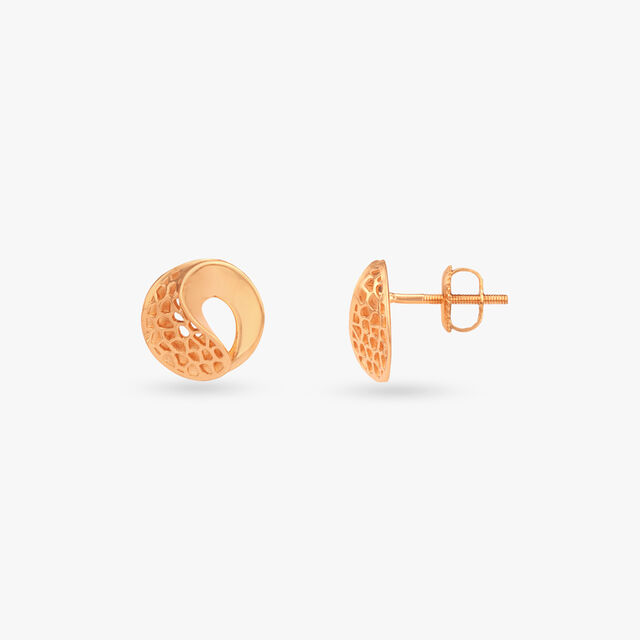 Woven Swirl Gold Stud Earrings 2