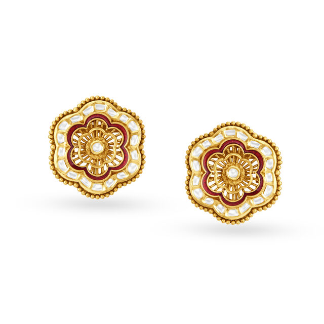 Intricate Floral Pendant and Earrings Set 4