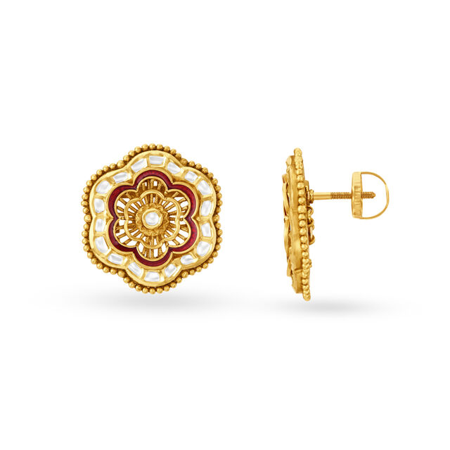 Intricate Floral Pendant and Earrings Set 5
