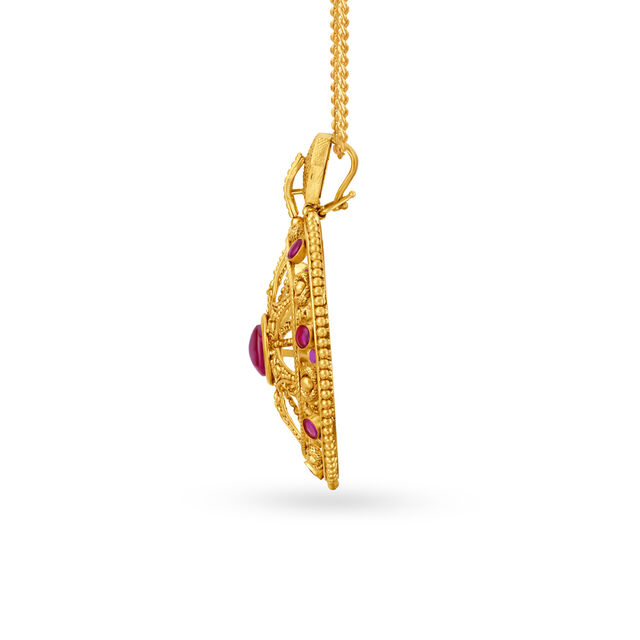 Glamorous Gold Pendant and Earrings Set,,hi-res 4