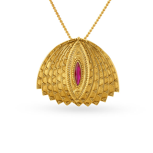 Opulent Lotus Pendant and Earrings Set,,hi-res 2