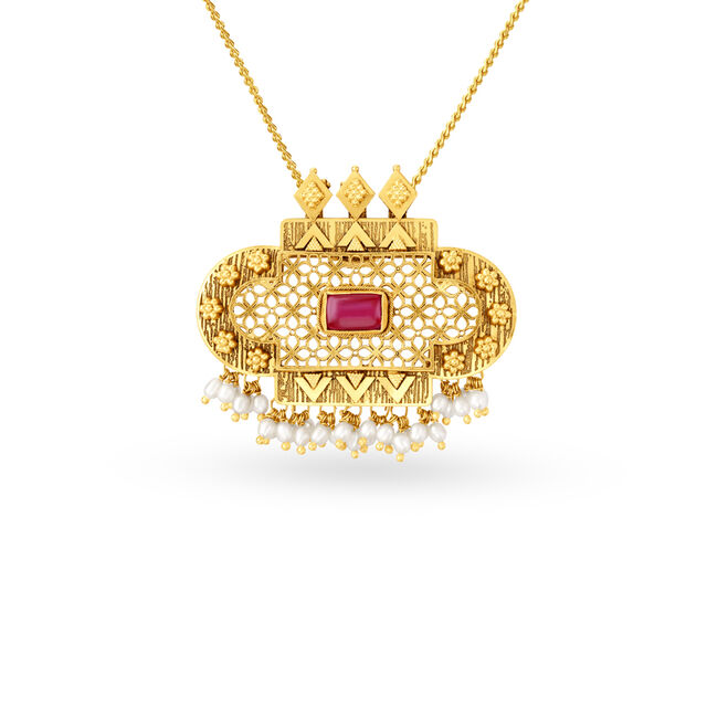 Geometric Intricate Pendant and Earrings Set,,hi-res 2