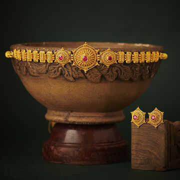 Glorious Dazzling Gold Necklace Set