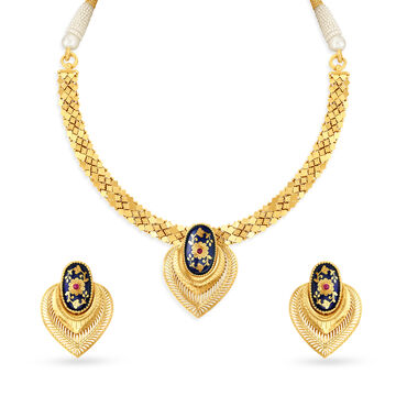 Stunning Enamel Gold Necklace set