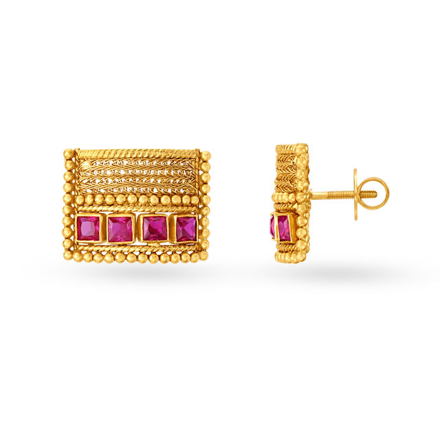 Grand Textured Gold Necklace Set,,hi-res 4