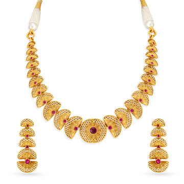 Surreal Abstract Gold Necklace Set