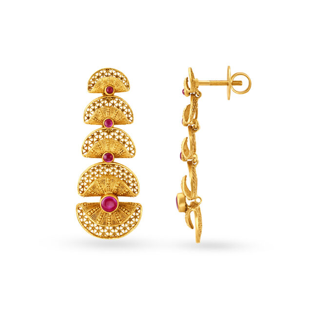 Surreal Abstract Gold Necklace Set,,hi-res 4