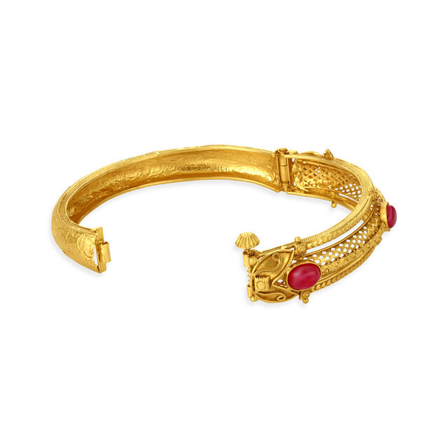 Striking Opulent Gold Bangle,,hi-res