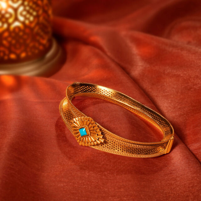 Contemporary Gold Bangle,,hi-res