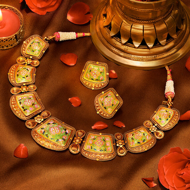 Phulkari Necklace Set 