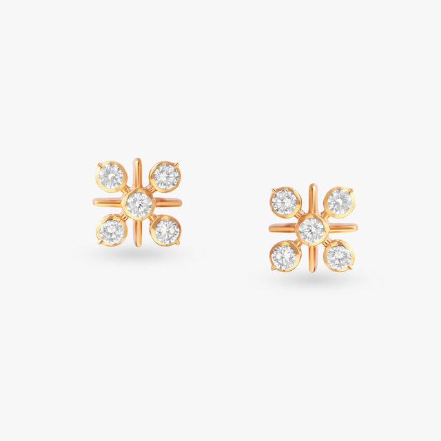 Elegant Diamond Stud Earrings 