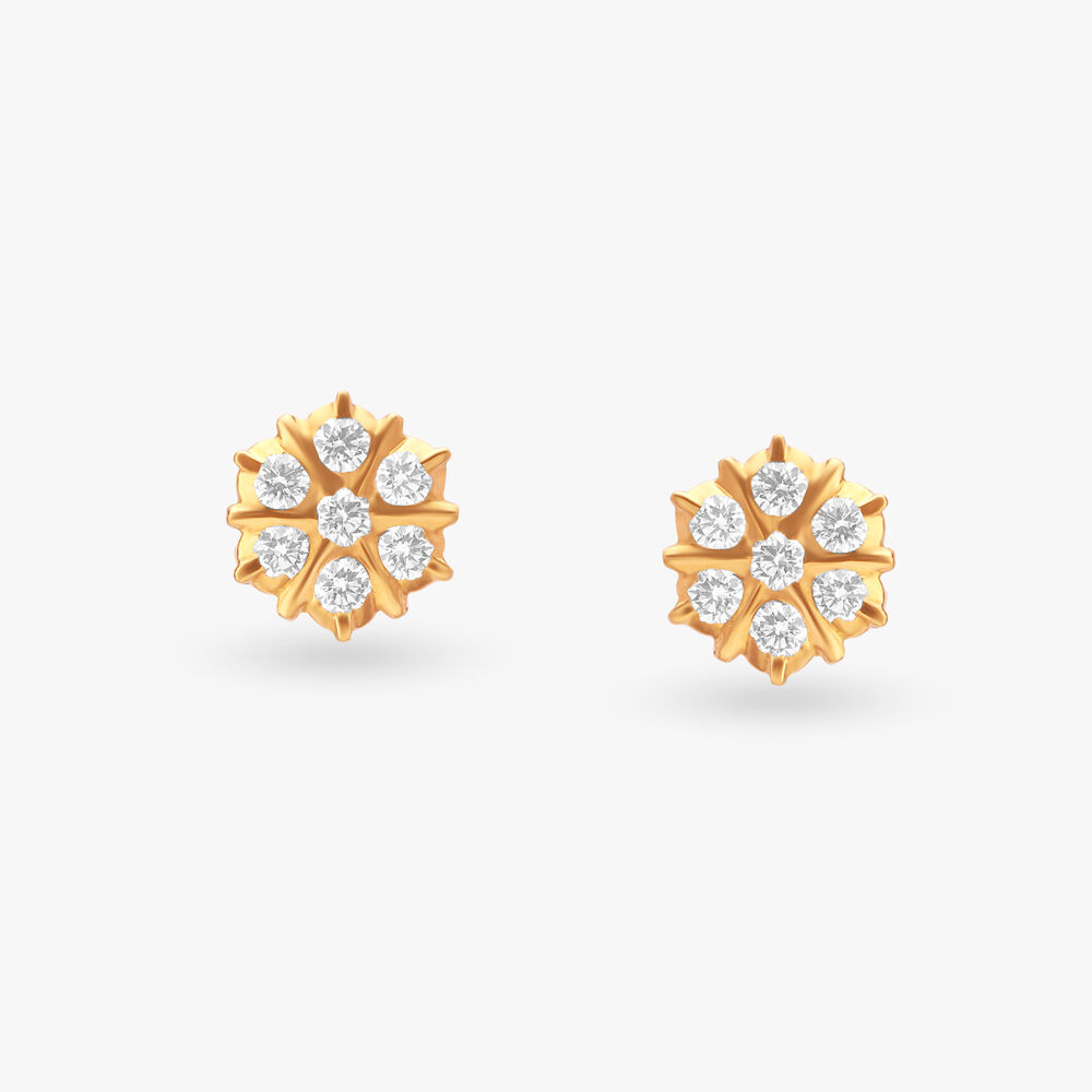 Buy Petal Diamond Stud Earrings at Best Price Tanishq US