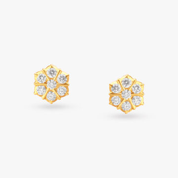 Floral Elegance Diamond Stud Earrings