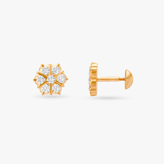 Cluster Diamond Stud Earrings 2