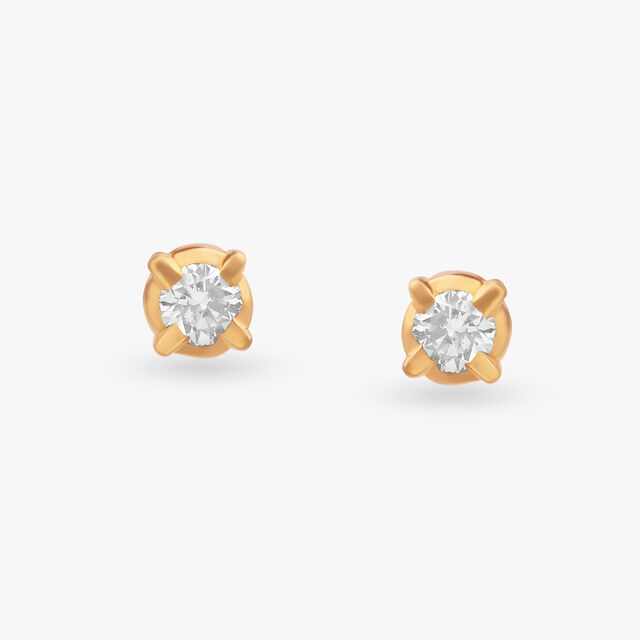 Round-Cut Diamond Stud Earrings 