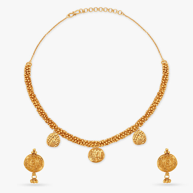 Karandhai Coin Necklace Set,,hi-res 