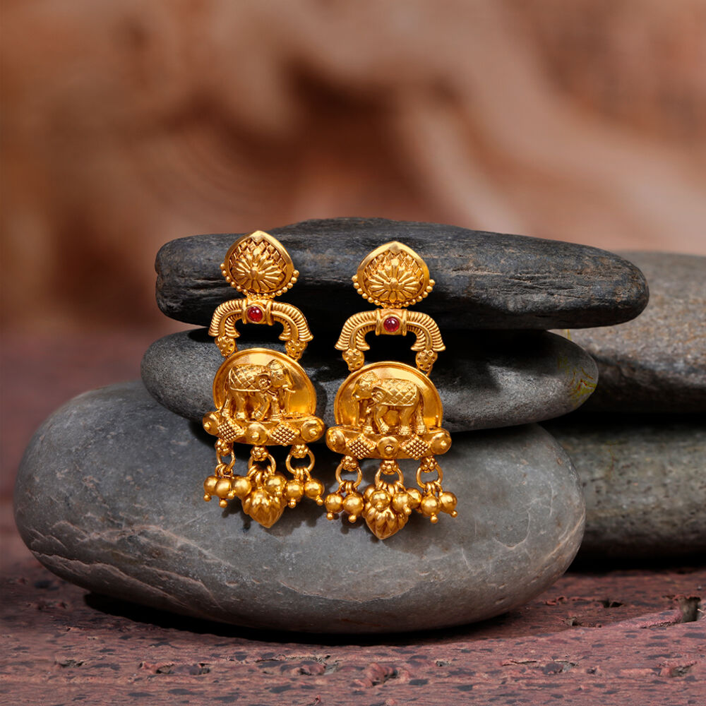Buy Scintillating Elephant Drop Earrings at Best Price Tanishq US