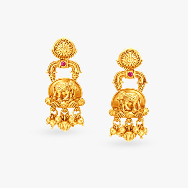 Scintillating Elephant Drop Earrings
