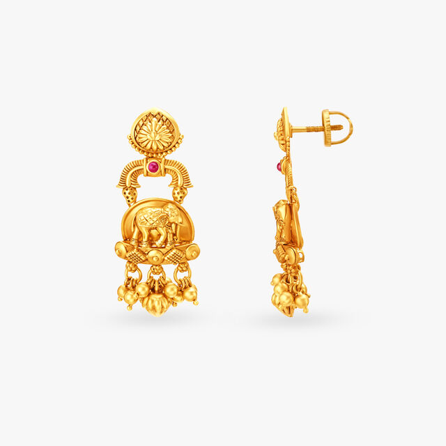 Scintillating Elephant Drop Earrings
