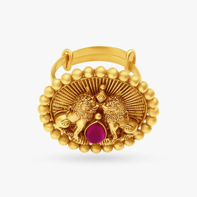 The Gallant Simhazhi Ring,,hi-res 2