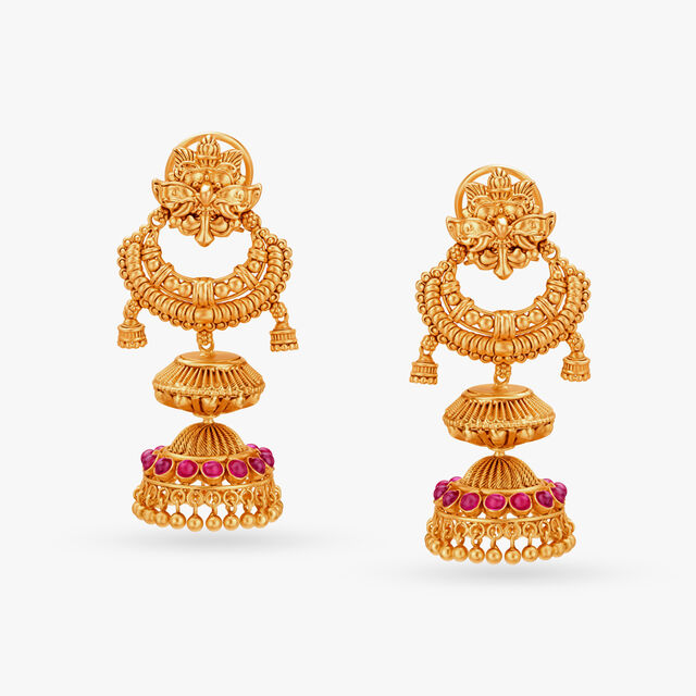 Tryst of Gold Jhumkis,,hi-res 