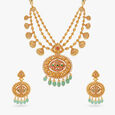 Sumptuous Layered Necklace Set with Nakashi and Kempu Work,,hi-res 