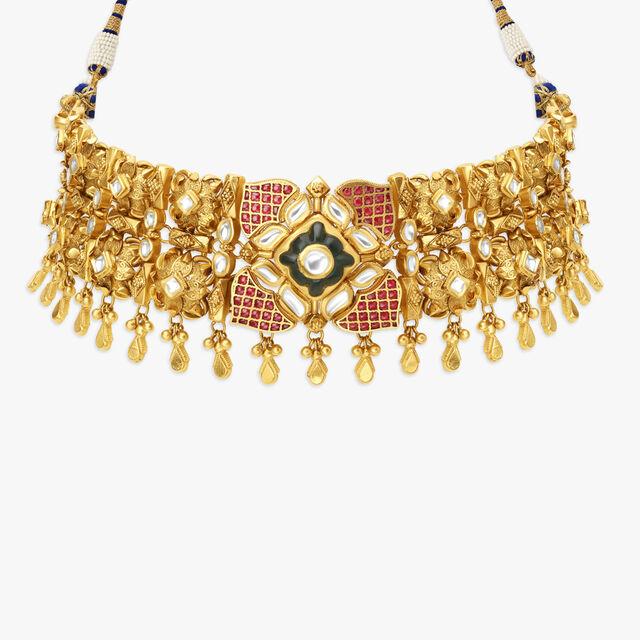 Sumptuous Choker Necklace Set with Kundan Work,,hi-res 3