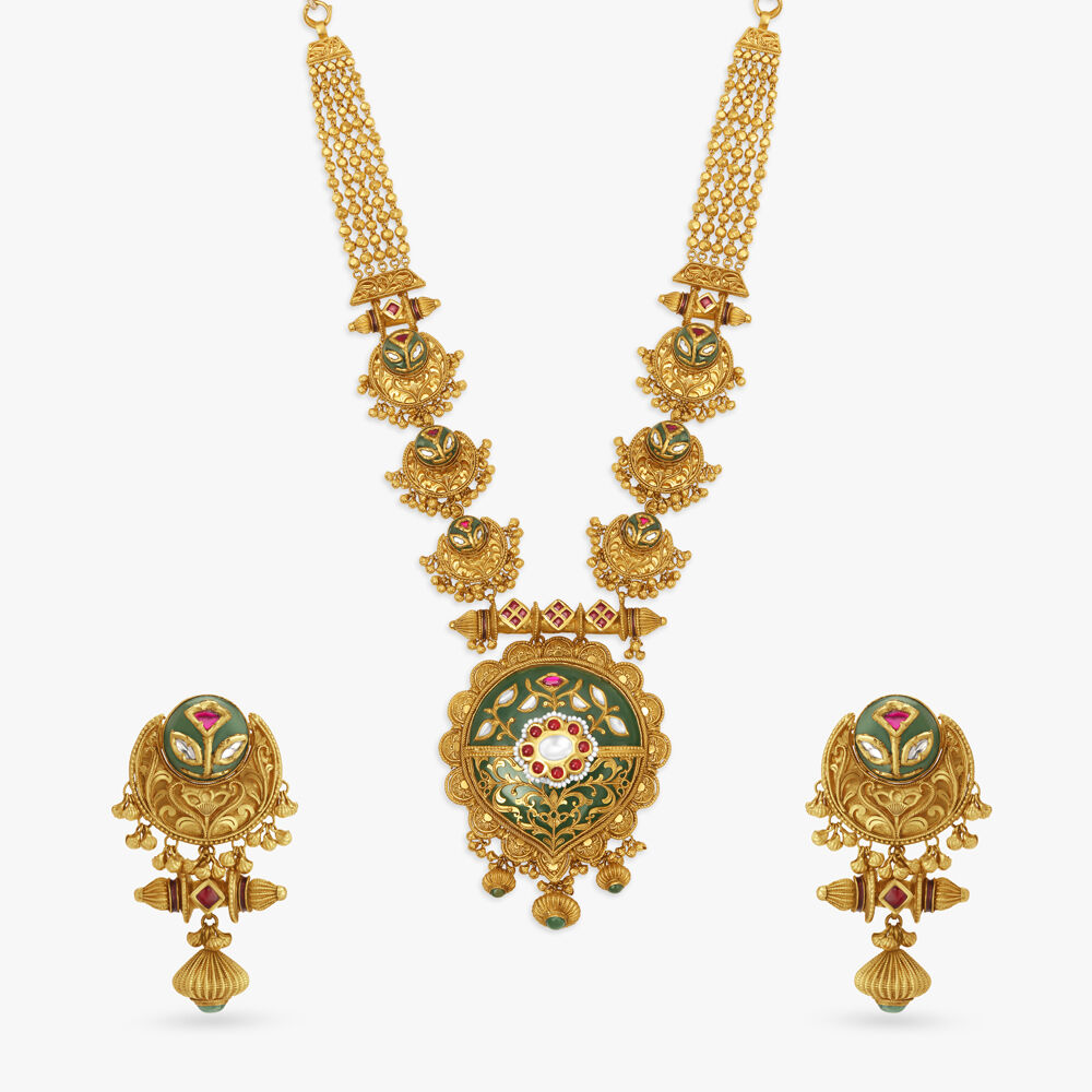 Buy Opulently Classic Necklace Set with Kundan Inlay Work at Best Price Tanishq US