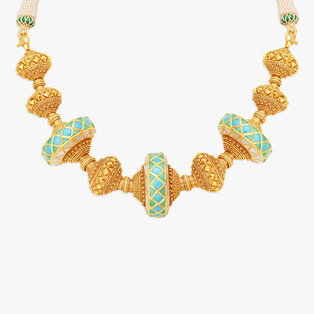Marvellous Turquoise Badhroom Pattern Necklace Set 3