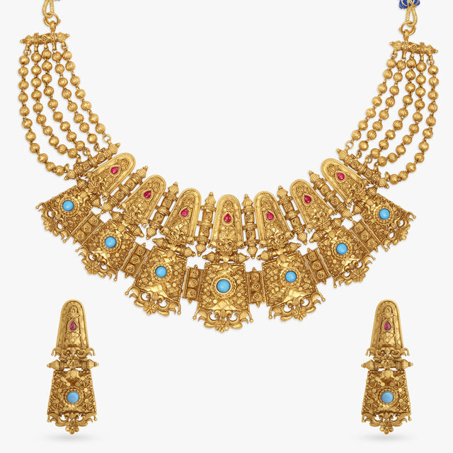 Palatial Conical Beads Necklace Set,,hi-res 2