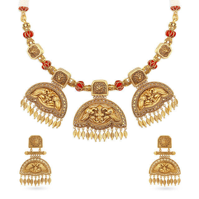 Majestic Chitrai Ornate Beads Necklace Set 2