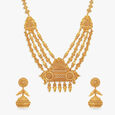 Alluring Necklace Set with Ras Rawa and Stamp Work,,hi-res 2