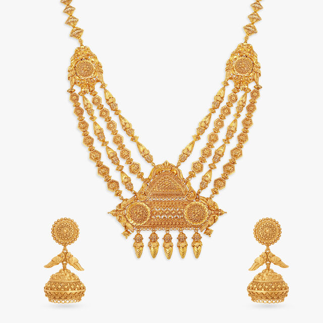 Alluring Necklace Set with Ras Rawa and Stamp Work,,hi-res 2