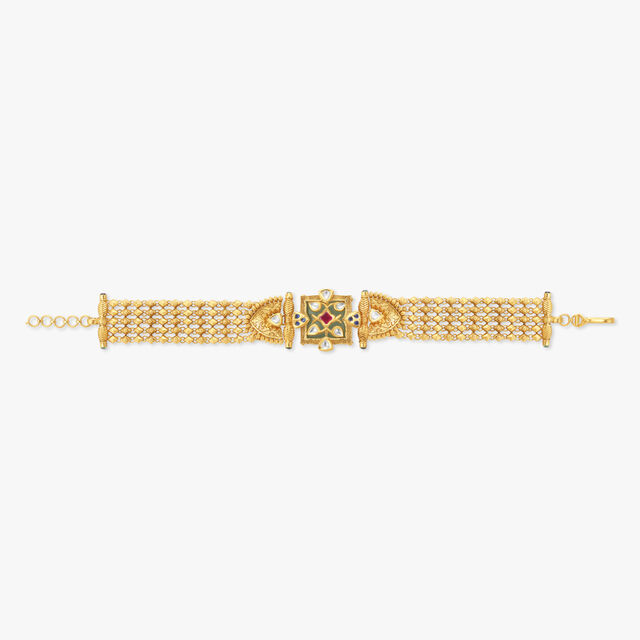 Bedazzling Kundan Inlay Work Bracelet,,hi-res 3