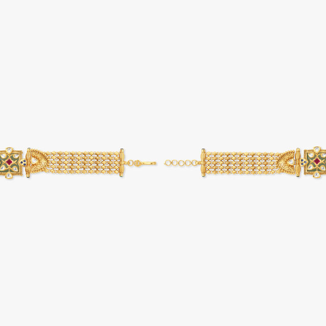 Bedazzling Kundan Inlay Work Bracelet,,hi-res 4