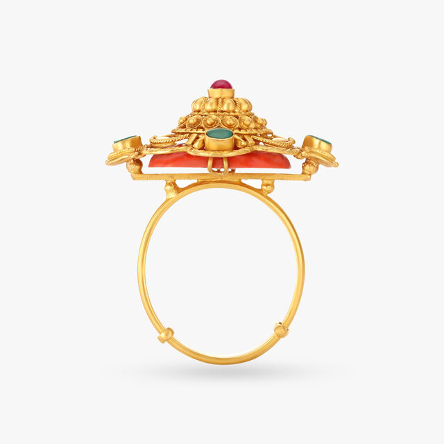 Resplendent Coral Stone Finger Ring,,hi-res 4